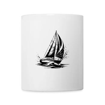 Elegants Segelboot unter Segel Splash Wellengang - Tasse - Weiß - Vorne