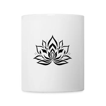 Lotus Flower Meditation Tattoo Style Blossom - Mug - white - Front