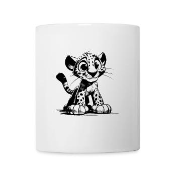Petit Câlin Bébé Léopard Dessin Enfants - Mug blanc - blanc - Devant