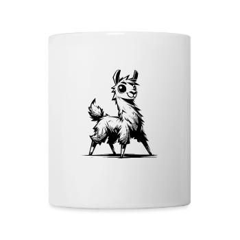 Friendly Curious Llama Pencil Sketch Style - Mug - white - Front