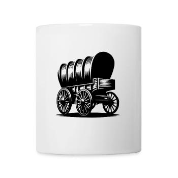 Klassischer Pferde Planwagen - Tasse - Weiß - Vorne