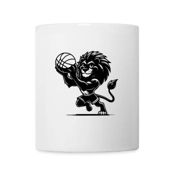 Stürmischer Löwe mit Basketball - Tasse - Weiß - Vorne