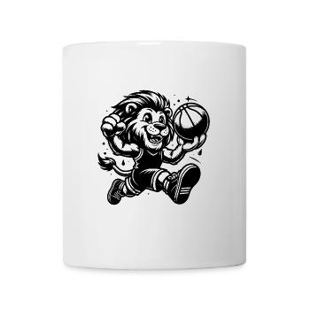 Radiant lion stormy with basketball - Mug - white - Front