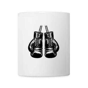 Alte Boxhandschuhe klassisches Kampfsport Zubehör - Tasse - Weiß - Vorne