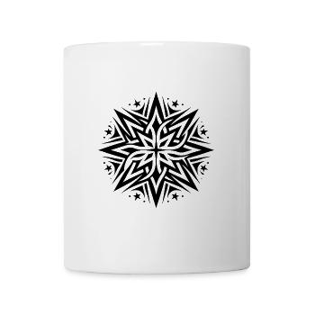 Stern Komposition aus Tattoo Sternen und Flammen - Tasse - Weiß - Vorne