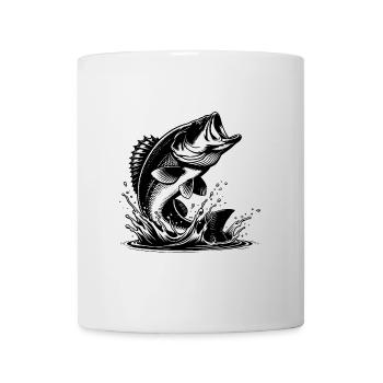 Zander Fisch springt elegant aus dem Wasser - Tasse - Weiß - Vorne