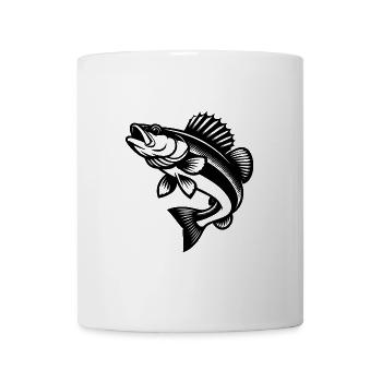 Sportfischer Motiv Springender Zander Fisch - Tasse - Weiß - Vorne