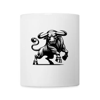 Evil strong bull with huge horns - Mug - white - Front