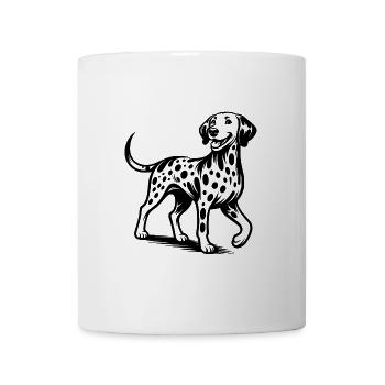 Chien câlin Portrait dalmatien à quatre pattes - Mug blanc - blanc - Devant
