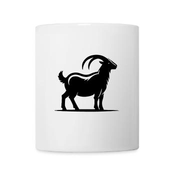 Ziegenbock Porträt Tattoo Style mit Hörnern - Tasse - Weiß - Vorne