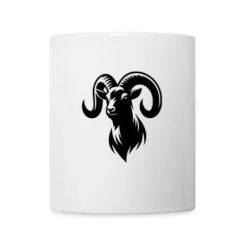 bouc avec d’énormes cornes - Mug blanc - blanc - Devant