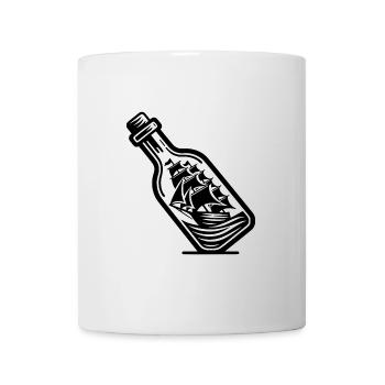 Ship in a bottle Sailing ship with sails - Mug - white - Front