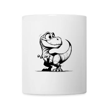 Freundlich lächelnder T-Rex Dino Zeichnung - Tasse - Weiß - Vorne