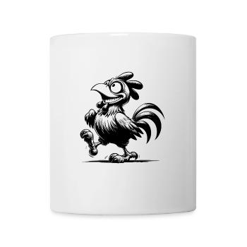 Lustige Geflügel Zeichnung Grinsender Hahn - Tasse - Weiß - Vorne