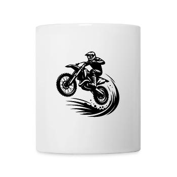 Gelände Maschine im Sprung Hobby Motorsport - Tasse - Weiß - Vorne