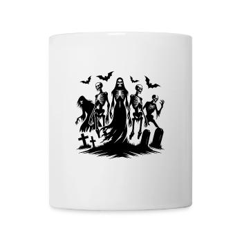 Halloween Nacht Zombie Friedhof Gruppe - Tasse - Weiß - Vorne