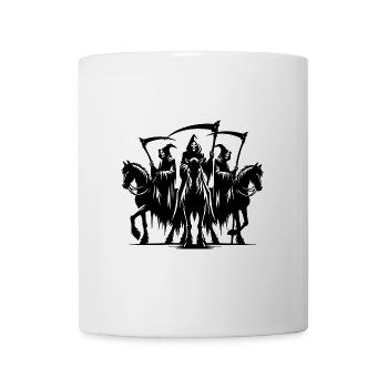 Gruseliges Halloween Sensemänner auf Pferden - Tasse - Weiß - Vorne