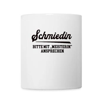 Schmiedin Meisterin Prüfung Bestanden Schmiede - Tasse - Weiß - Vorne