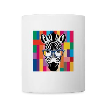 Zebra Cool with Glasses Colorful - Mug - white - Front