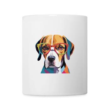 Beagle Dog Cool with Glasses - Mug - white - Front