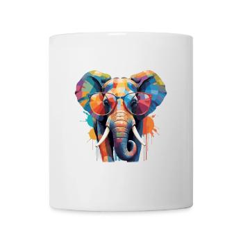 éléphant cool avec des lunettes savane colorée - Mug blanc - blanc - Devant