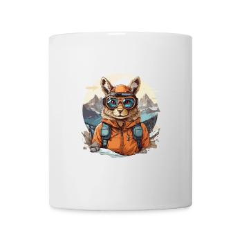 Squirrel Cool mit Skibrille in Bergen - Tasse - Weiß - Vorne