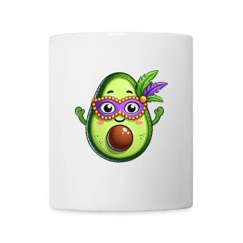 Mardi Gras Avocat Légumes Végétaliens Dessin animé - Mug blanc - blanc - Devant