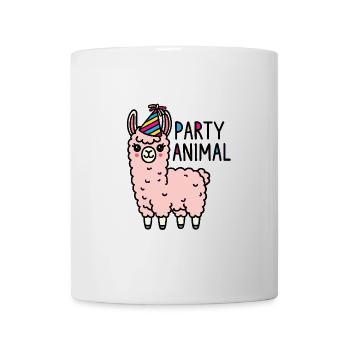 Party Lama Alpaka Pink Partyhut Geburtstag Feier - Tasse - Weiß - Vorne