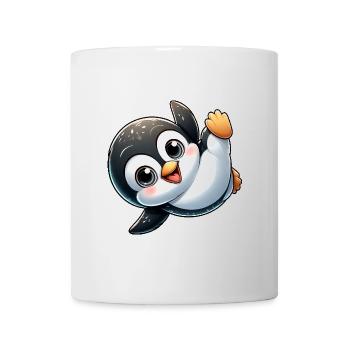 Pingouin Équilibre sur les mains Breakdance Dessin animé - Mug blanc - blanc - Devant