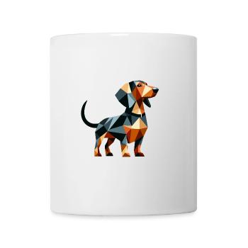 Polygon Dackel Hund Tierfreund Hundeliebe - Tasse - Weiß - Vorne