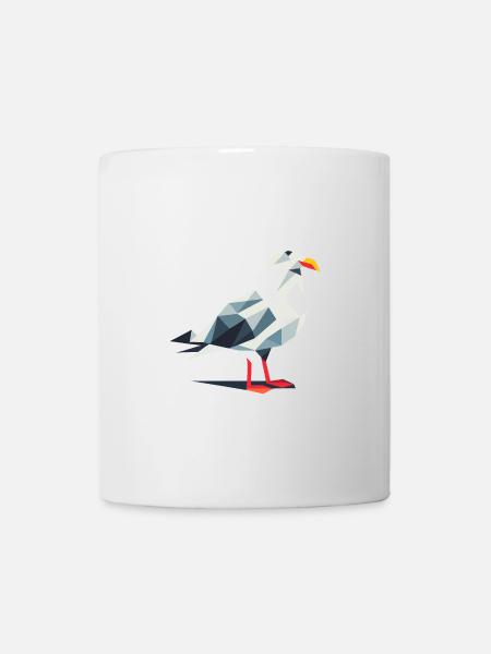 Moin Comic Nordsee Hamburg Polygon Seagull Bird Pier - Mug - white
