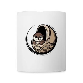 Cute baby otter in crib cot - Mug - white - Front