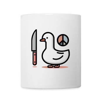 Oie canard oiseau couteau Signe de paix Animal - Mug blanc - blanc - Devant