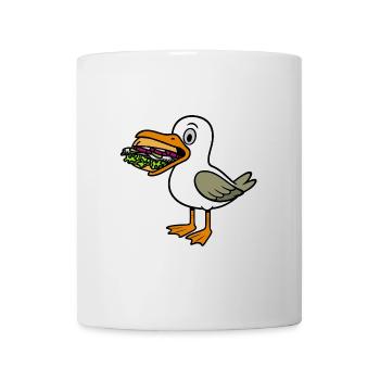 Moin Möwe Fischbrötchen Schnabel Fischmarkt HH - Mug - white - Front