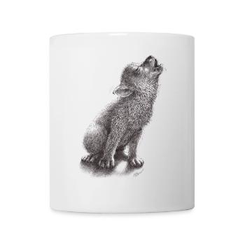 Young howling wolf - Mug - white - Front