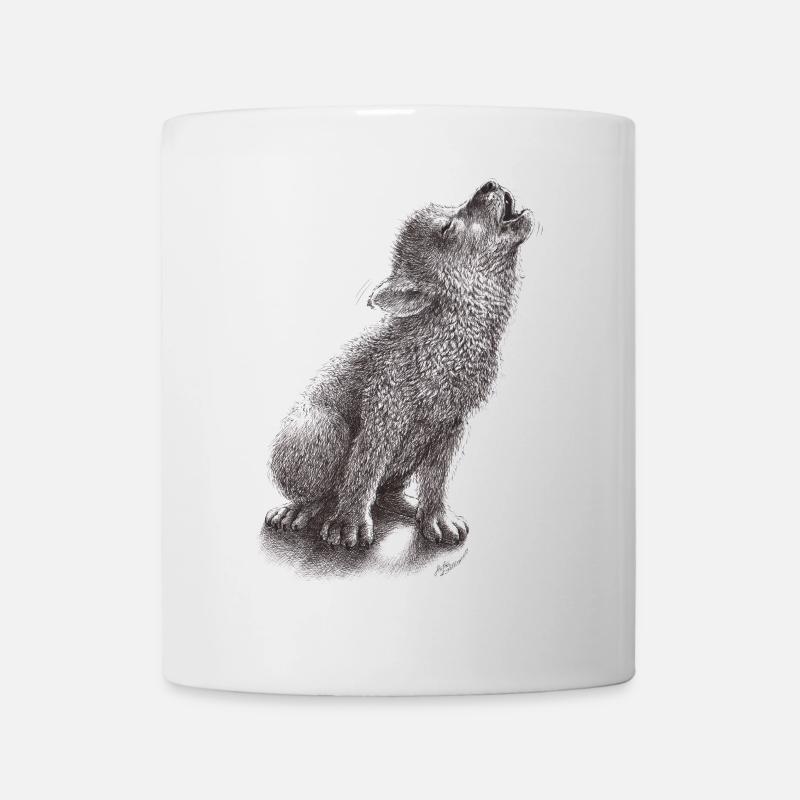 Junger heulender Wolf - Tasse - Weiß
