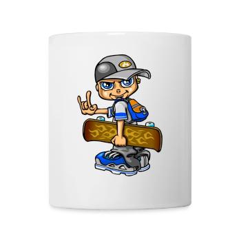 Garçon de patineur et flammes - Mug blanc - blanc - Devant