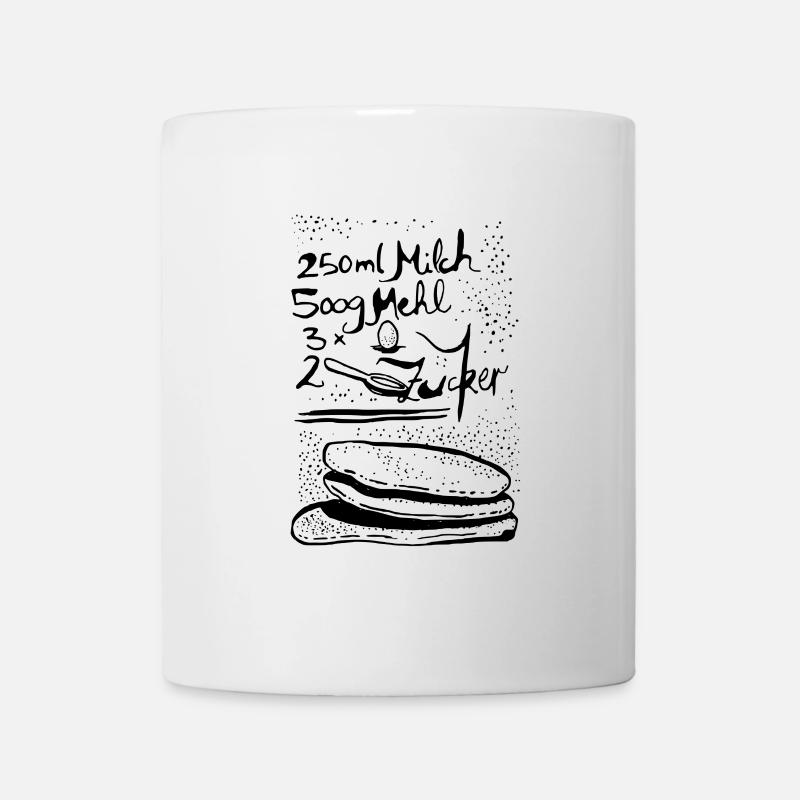 Pfannkuchen Design Rezept klassisch - Tasse - Weiß