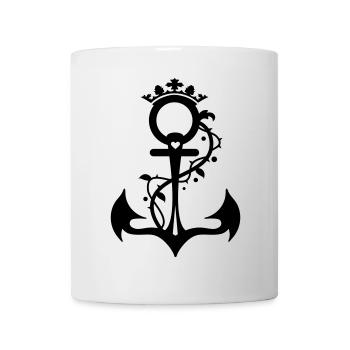 Der stilisierte Anker - Glaube Liebe Hoffnung - Tasse - Weiß - Vorne