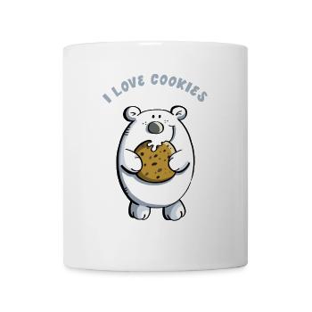 J'aime les cookies Polar Bear - Biscuits - Drôle - Cadeau - Mug blanc - blanc - Devant