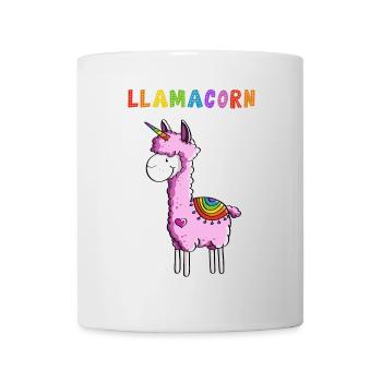 Llamacorn - Lama Unicorn - Bande dessinée - Cadeau Fun - Mug blanc - blanc - Devant