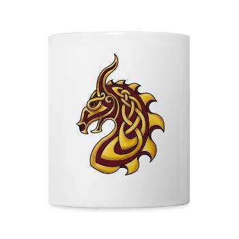 Celtic Dragon Red Gold - Mug - white - Front