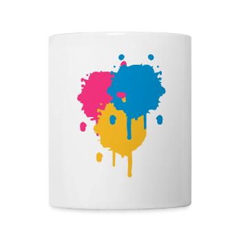 Drei bunte Farbflecken im Graffiti Stil - Tasse - Weiß - Vorne
