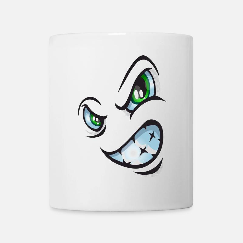 Angry cartoon face - Mug - white
