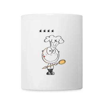 Lustiger Sternekoch - Koch Strichmännchen Comic - Tasse - Weiß - Vorne