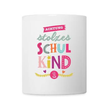 Stolzes Schulkind Maedchen - Tasse - Weiß - Vorne