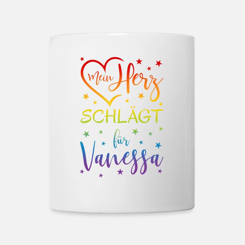 Mon cœur bat pour Vanessa - Mug blanc - blanc