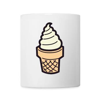 Soft Eis Creme mit Waffel Vanille - Tasse - Weiß - Vorne