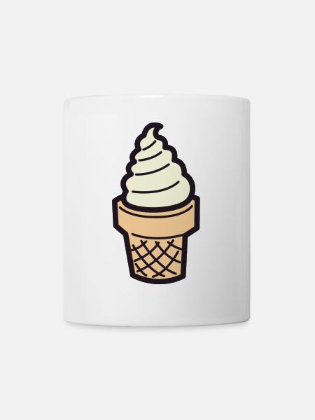 Soft Eis Creme mit Waffel Vanille - Kop/krus - hvid