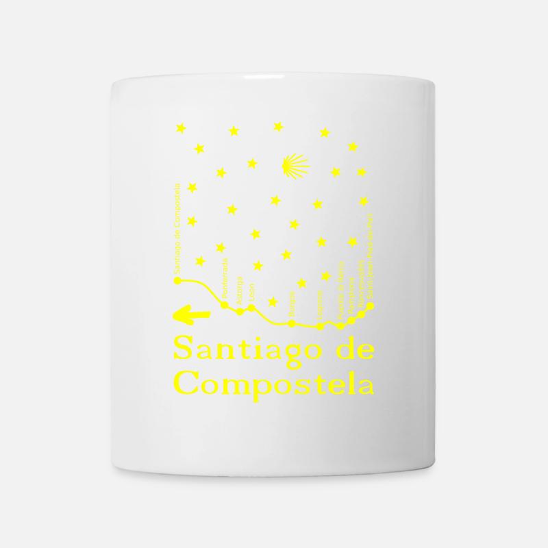 Saint Jacques de Compostelle II 002 jaune - Mug blanc - blanc